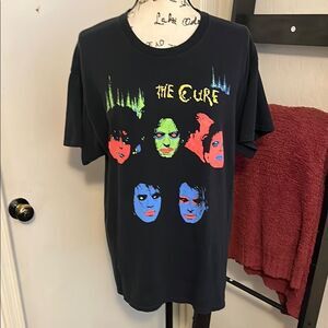 The Cure Band Music Black Distressed Graphic T-Shirt Concert